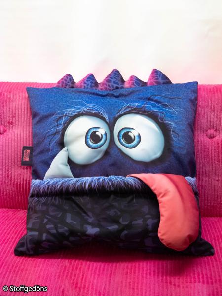 VORBESTELLUNG - Monsta Kissen blau by Thorsten Berger - Samt, Swafing